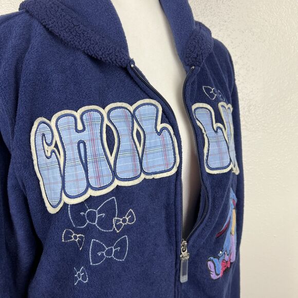 Vintage Wonderful World of Disney Sweater Women's Plus 2X Blue Eeyore Fleece Zip - Picture 10 of 13